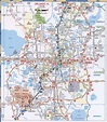 Orlando FL road map, printable map highway Orlando city surrounding area