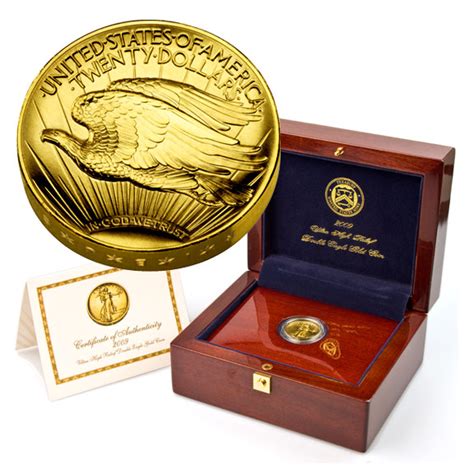 2009 Ultra High Relief Gold American Eagle In Box Golden Eagle Coins