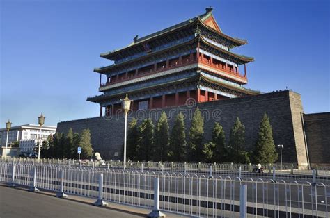 Beijing Cityscape Qianmen Gate Tower Stock Photo Image Of Scenery