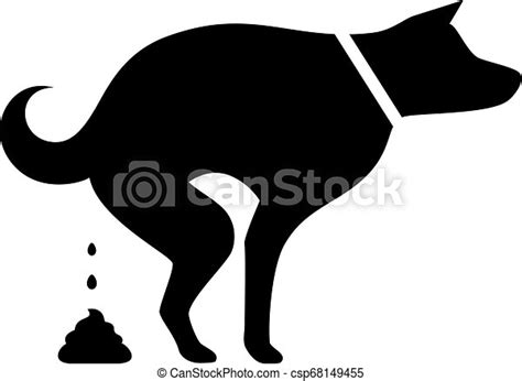 Dog Pooping Vector Silhouette Icon Canstock