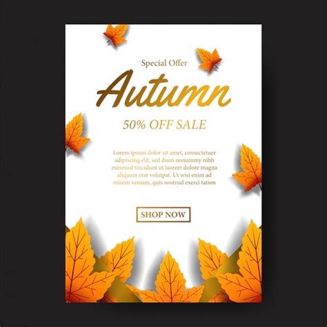 Premium Vector Autumn Fall Poster Leaves Template