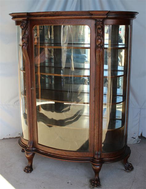 Vintage Curved Glass Display Cabinet