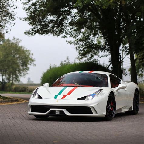 Ferrari 458 Speciale Painted In Bianco Avus W Italian Flag Racing