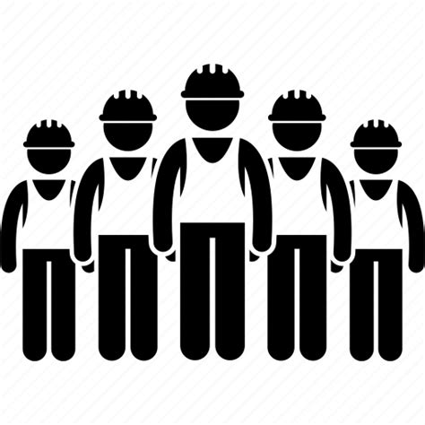 Construction Group Labor Many People Union Workers Icon