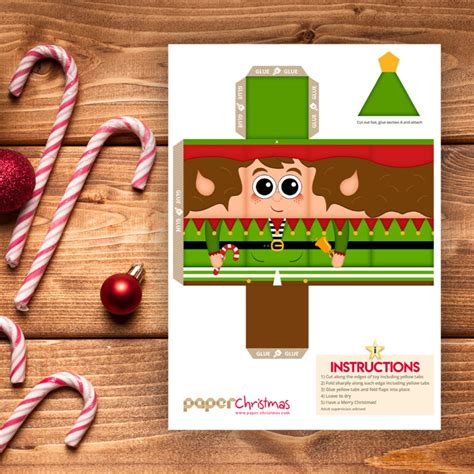 Free Christmas Printable Elf Paper Craft Toy Paper