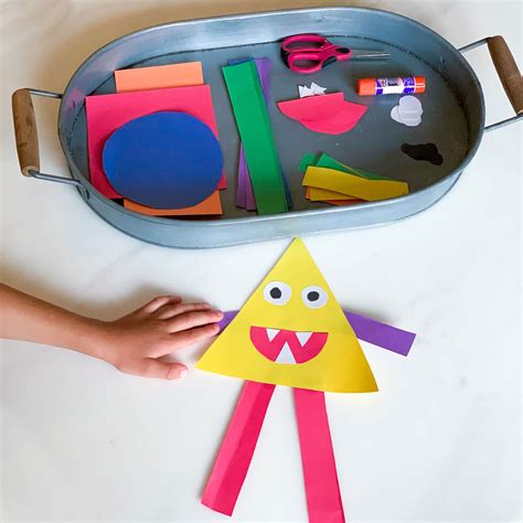 Shapes Craft Make A Monster And Learn Shapes For 3 Year Olds