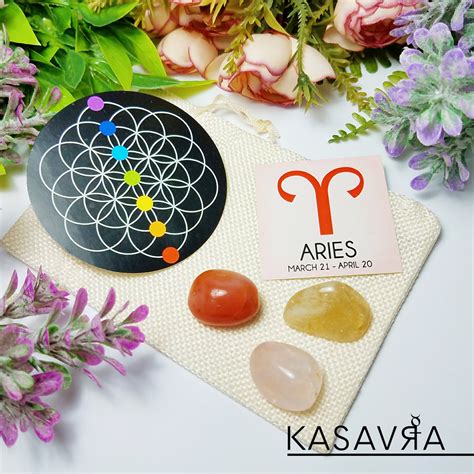Aries Crystal Set Raw Birthstone Aries Aries Ts Witch Etsy