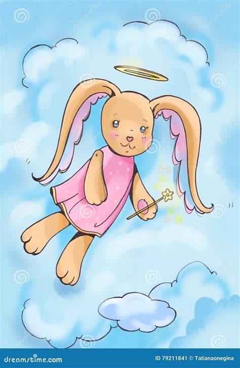 Cartoon Bunny Angel Stock Illustration Illustration Of Funny 79211841