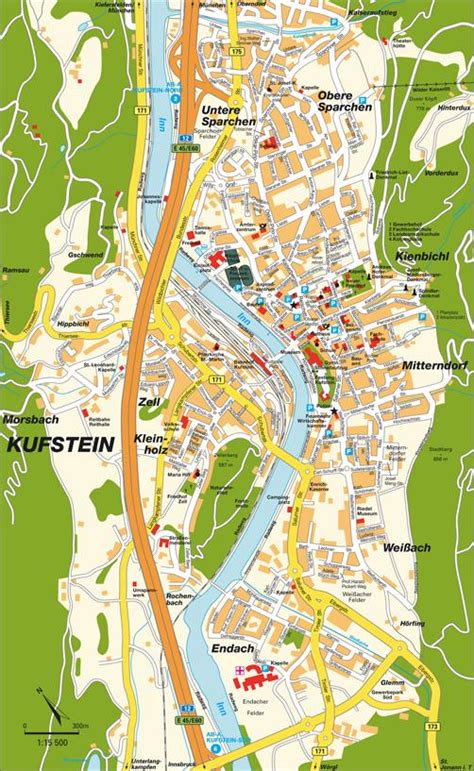 Zur besseren orientierung habe ich hier die wesentlichen punkte eingezeichnet navigiere dich durch die kufstein karte wie es dir gefällt! Stadtplan Kufstein, Österreich: hot-maps Karte und ...