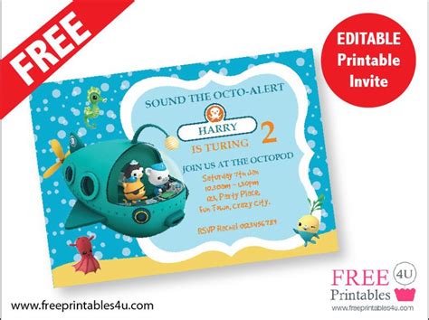 Octonauts Invitation Template Free Printable Templates