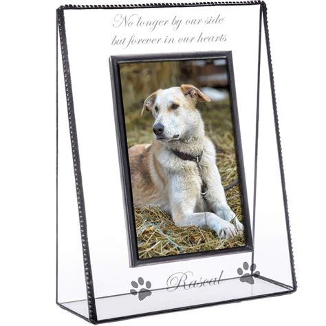 Personalized Memorial Pet Picture Frame Engraved Glass Tabletop 4 X 6