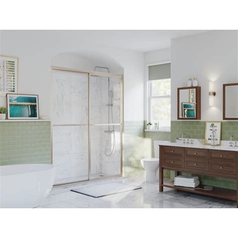 coastal shower doors paragon series 44 in x 66 in framed sliding shower door with towel bar in