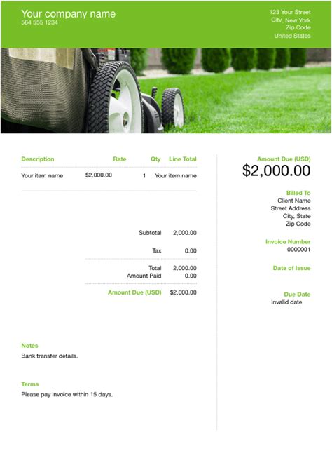 Never miss another service appointment. Free Lawn Care Invoice Template | Download Now | Get Paid ...