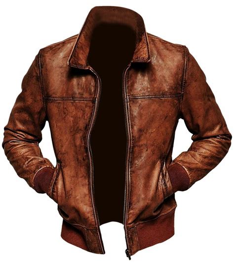 Maybe you would like to learn more about one of these? Mens Biker Motorcycle Vintage Distressed Brown Bomber ...