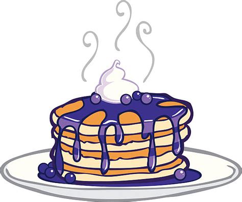 Royalty Free Stack Of Blueberry Pancakes Clip Art Vector