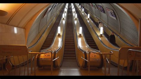 Russia Moscow Белору́сская Metro Station 3x Escalator Youtube