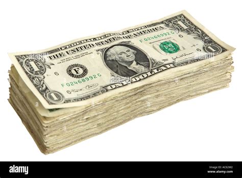 Stack Of One Dollar Bills Stock Photo Alamy