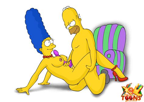 Rule 34 Blue Hair Breasts Color Dildo Female Hair Homer Simpson Human Kneeling Male Marge