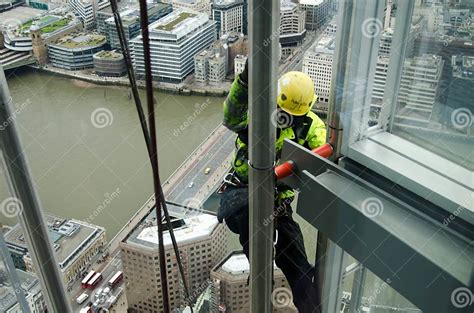 Man Climbing The Shard London Editorial Image Image Of Brave