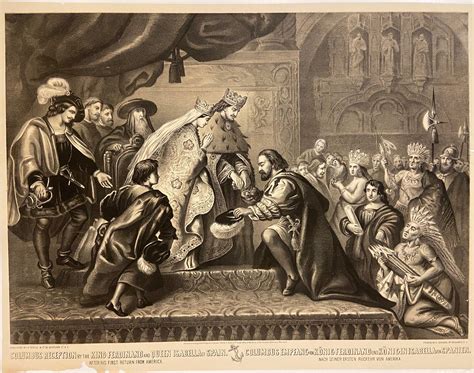 Columbus Reception By The King Ferdinand And Queen Isabella Of Spain SCHLEGEL Barnebys