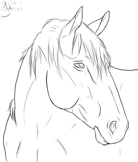 Horse Lineart By Lambidy On Deviantart