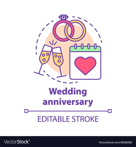 Wedding Anniversary Concept Icon Marriage Vector Image