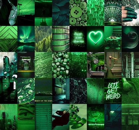 Neon Green Wall Collage Kit Green Aesthetic Green