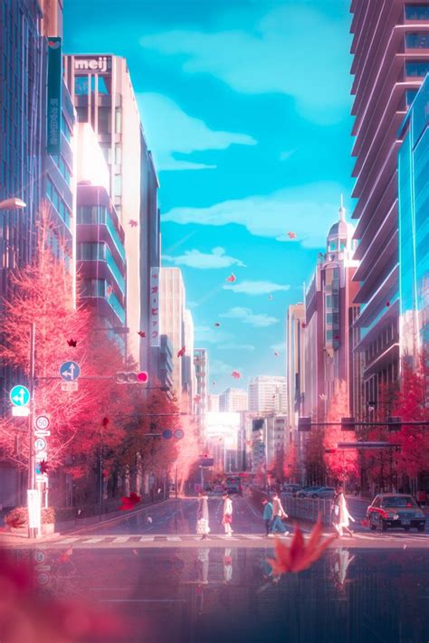 Japan Red Autumn In 2020 Anime Scenery Scenery Wallpaper Scenery