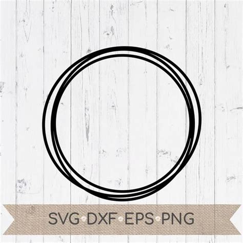 Circle Frame Svg Sketch Circle Svg Circle Svg Doodle Etsy Circle