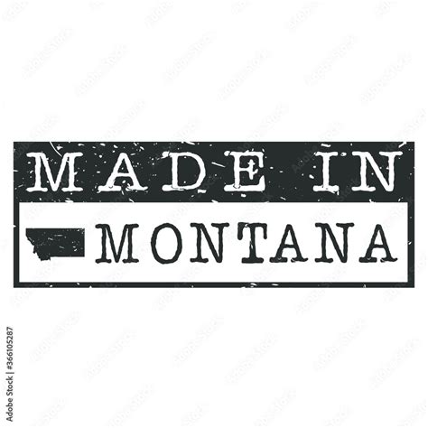 Made In Montana Stamp Rectangle Map Logo Icon Symbol Design