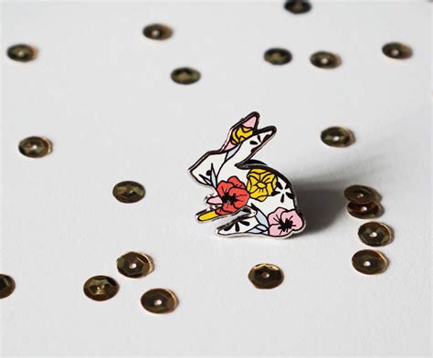 Floral Rabbit Hard Enamel Pin 1 Nickel Plated | Etsy | Enamel pins, Hard enamel pin, Hard enamel