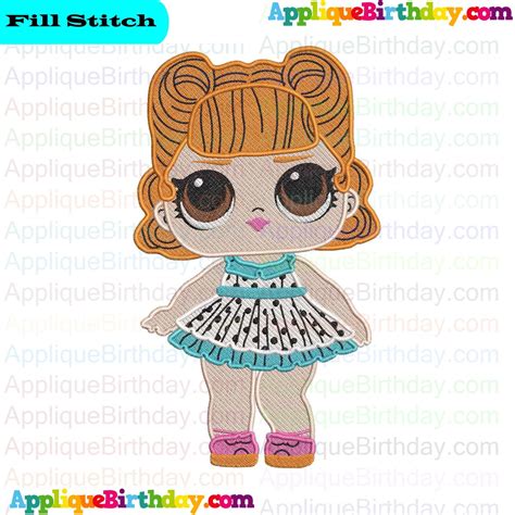 Jitterbug Lol Doll Surprise Fill Embroidery Design Jitterbug Applique