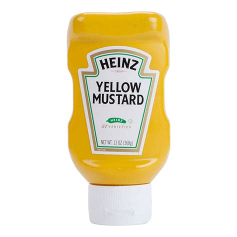 Heinz Yellow Mustard 13 Oz Upside Down Squeeze Bottle
