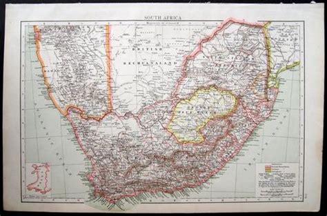 Maps 1890s Original Antique Map Of South Africa Also See My Other