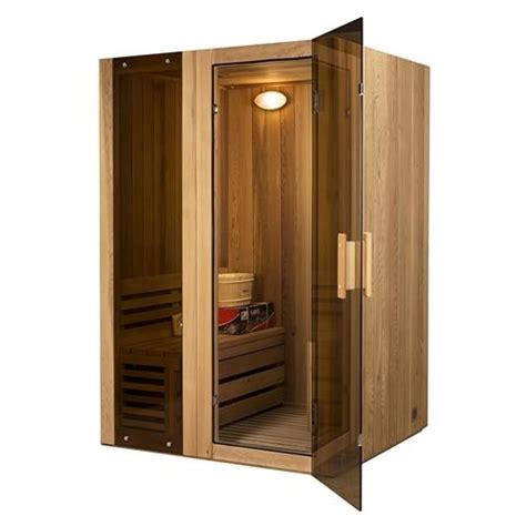 Aleko Canadian Hemlock Indoor Wet Dry Sauna With Led Lights 6 Kw Etl