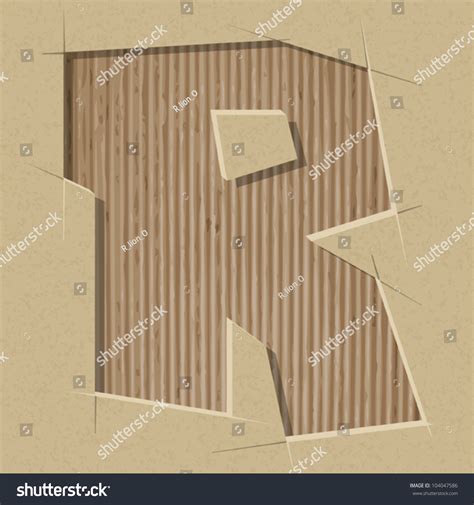 Letter Cut Out On Cardboard Vector Stock Vector Royalty Free