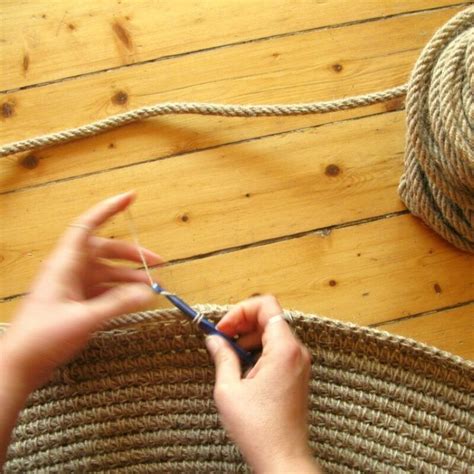 6 Ft Crochet Jute Circle Rug 100 Natural Materials Custom Etsy