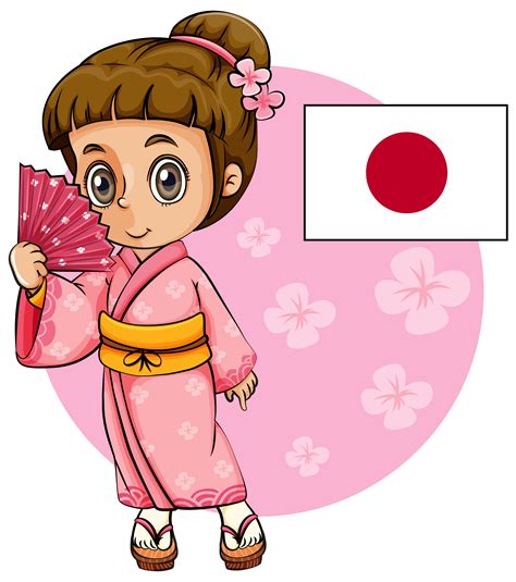 Japan travel poster pattern, red moon, wave, blue png. Japanese girl in pink kimono and Japan flag - Download Free Vectors, Clipart Graphics & Vector Art
