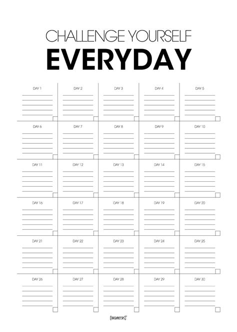 30 Day Challenge Template