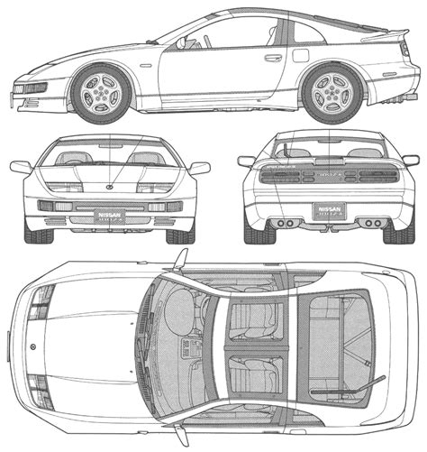 Each blueprint fragment provides a certain percentage discount to research, and with a fully assembled blueprint you can research the vehicle without spending any experience at all. 1990 Nissan 300 ZX Coupe blueprints free - Outlines