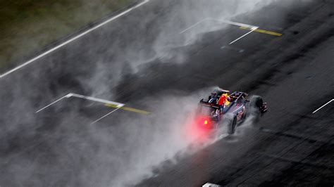 Race Car Race Track Formula One F1 Rain Mist Hd Wallpaper Cars