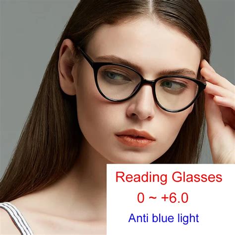 regular black cat eye blue light blocking reading glasses women vintage eyeglasses frame optical