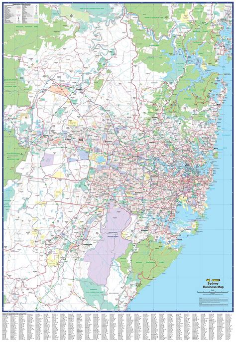 Buy Large Business Wall Map Of Sydney By Ubd Mapworld