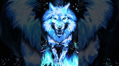 Blue Flame Wolf Wallpaper