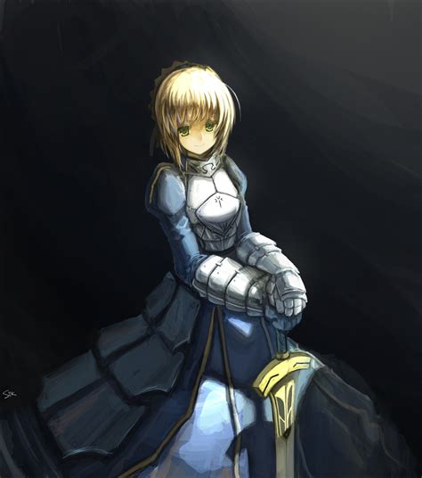 Safebooru Ahoge Armor Armored Dress Blonde Hair Dress Excalibur Fate Stay Night Fate Series