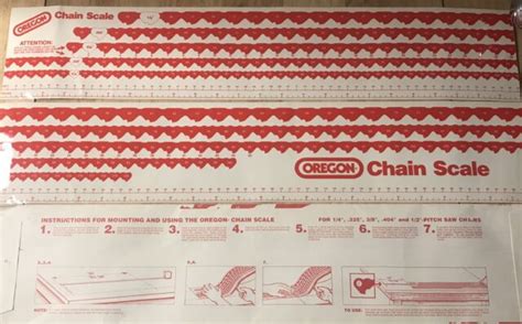 Oregon Saw Chain Reference Chart Scale 14” 325” 38” 404” And 12