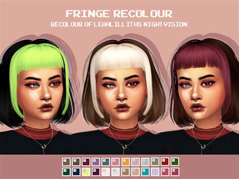 The Sims Resource Leahlillith`s Nightvisionhair Fringe Hair Recoloured