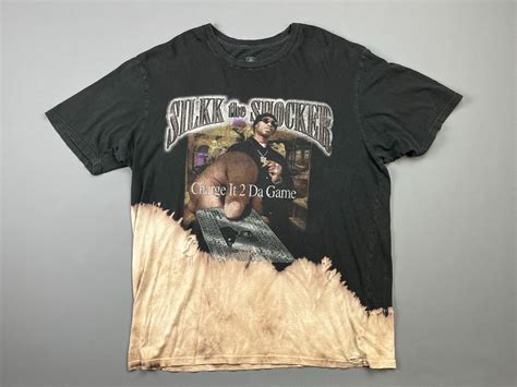 Y2k Silkk The Shocker Charge It To The Game Bleached Out Rap T Shirt As