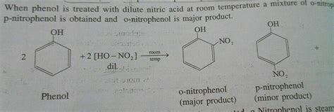 When Phenol Is Treated With Dilute Nitric Acid Room Temper Ed With