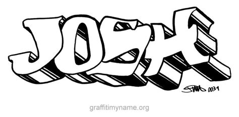 Joshhanddrawngraffitistyle Graffiti Words Graffiti Names